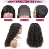 New Water Wave Glueless Wig Pre-Cut HD Lace Wig 180% Pre-Plucked Natural Wave