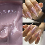 Lovely Purple Sparkling Rubber Cream Builder Hard Jelly Gel Shimmer Nail Extension