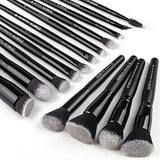 New ZOREYA 15 Pcs Luxury Balck Makeup Brushes Set Tools